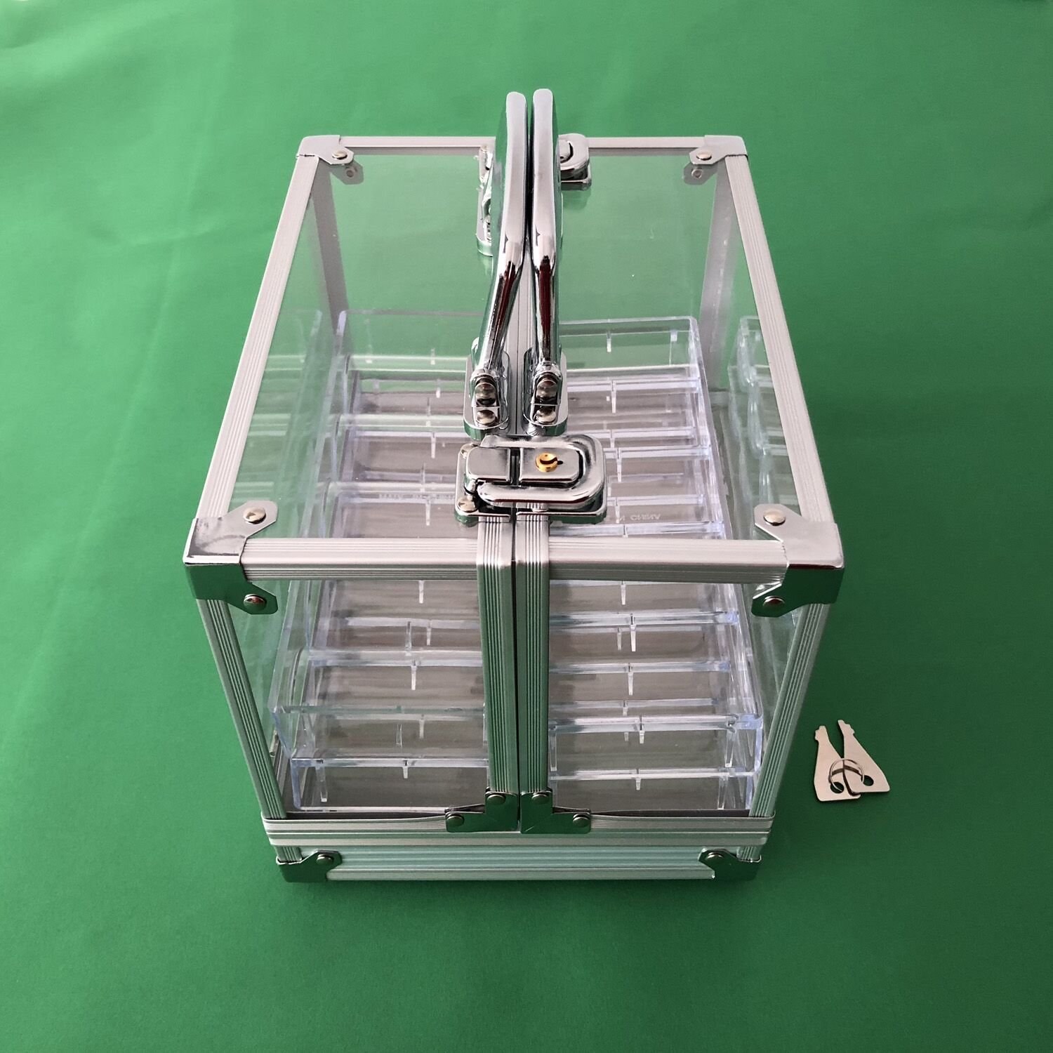 Yuanhe 600 Chip Acrilico Trasparente Poker Chip Blocco Carrier - Include 6 Rack di Chip