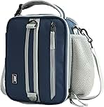 MIER Expandable Lunch Bag Insulated Lunch Box for Men Boys Teens to Work School Travel, Multiple Pockets Portable Lunchbox Bags with Shoulder Strap (Navy Blue