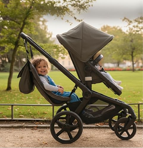 Miniatura 6 de Accesorio de asiento de hamaca para cochecito para niños pequeños, accesorio de cochecito de segundo asiento, portátil, seguro y cómodo