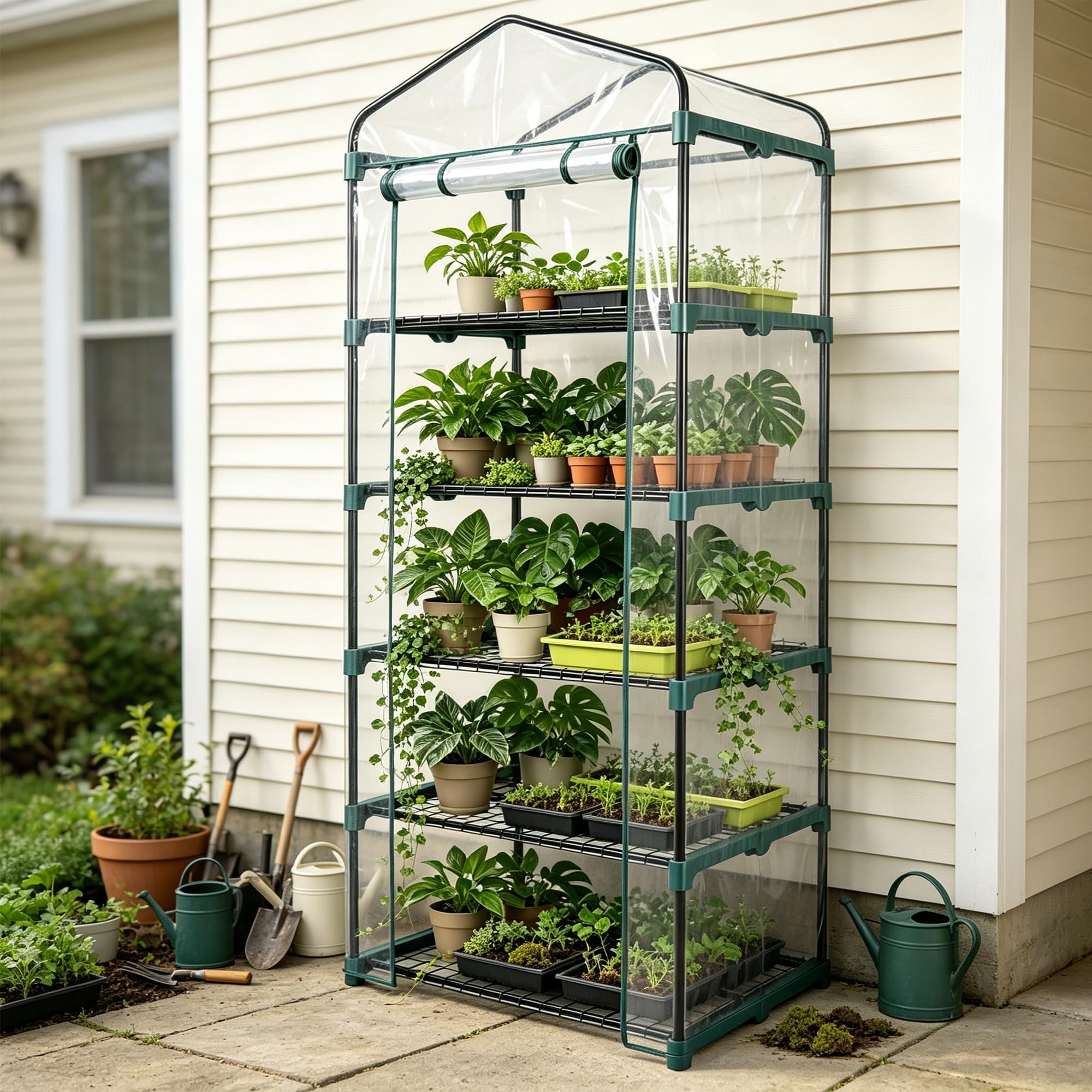KOL 5-Tier Mini Greenhouse with PVC Cover, 27