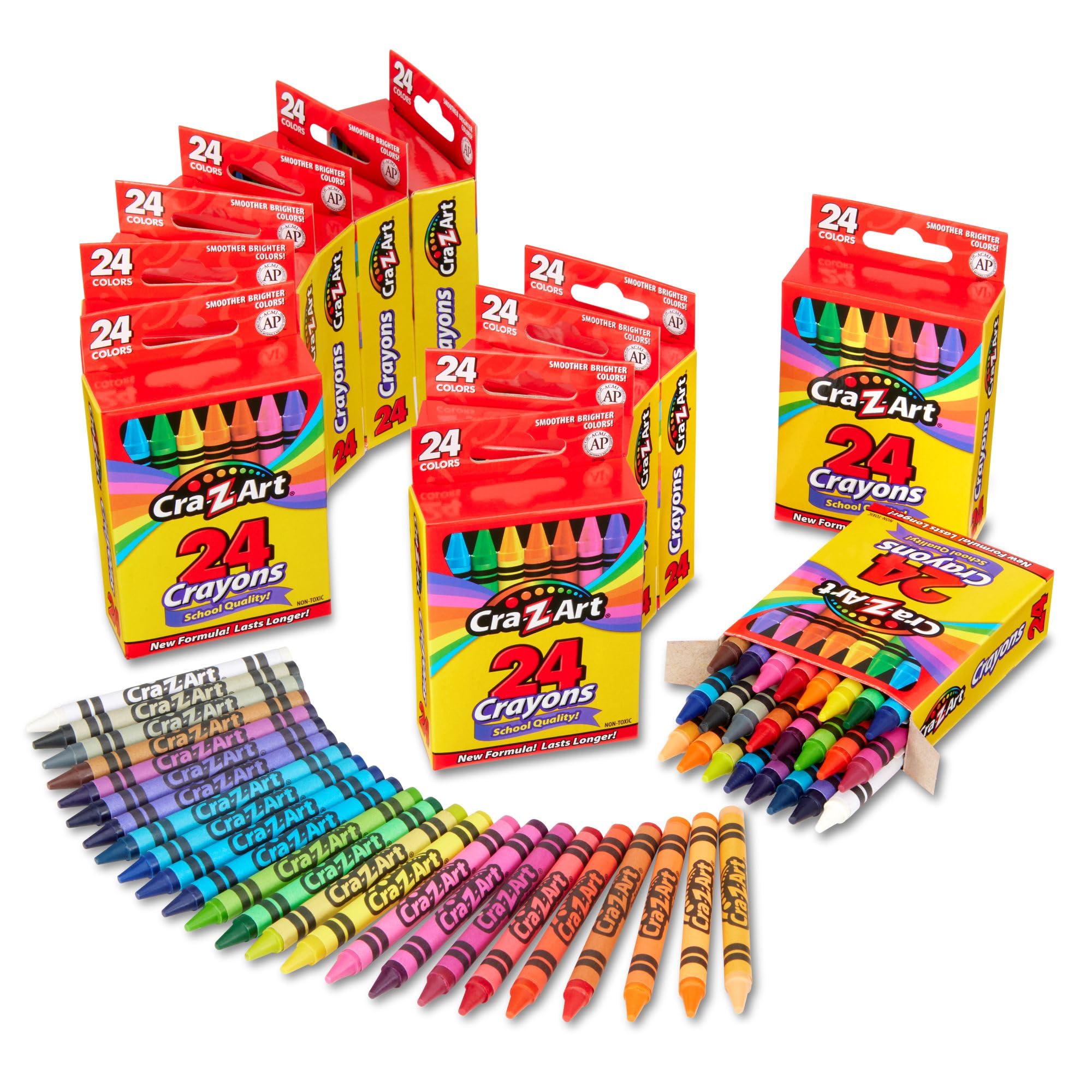 Bulk Crayons 24 Count, 12 Packs, Classroom Supplies for Teachers &amp; Students, Back to School Essentials, Supplies for School, Home &amp; Art Projects