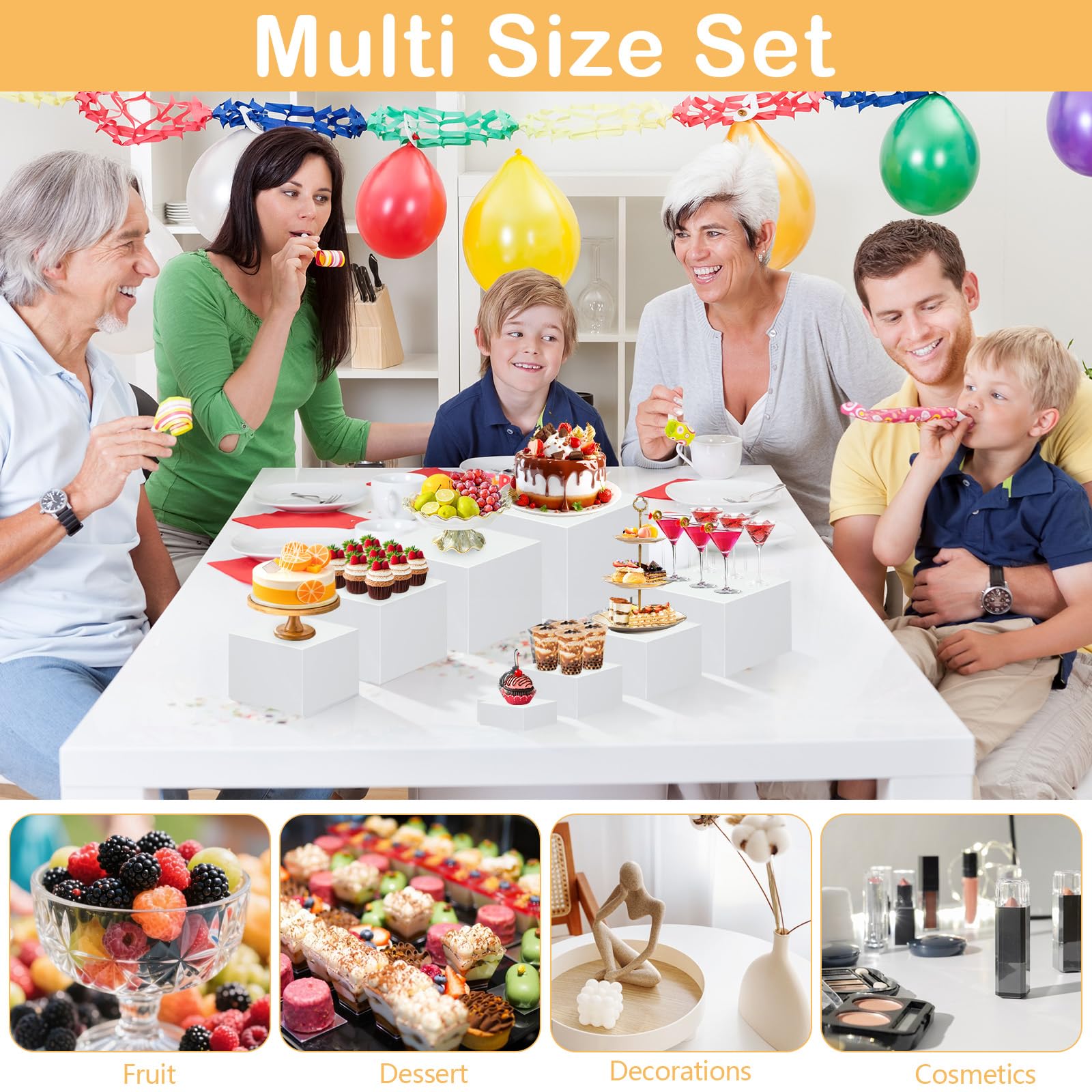 8 Paquetes Soporte para Tartas, Expositor Acrílicos con Base Hueca, Estantes Expositor Donuts, Mesas de Fiesta y Decoración para Bodas/Fiestas/Eventos Caja de Almacenamiento para Joyas, Cosméticos
