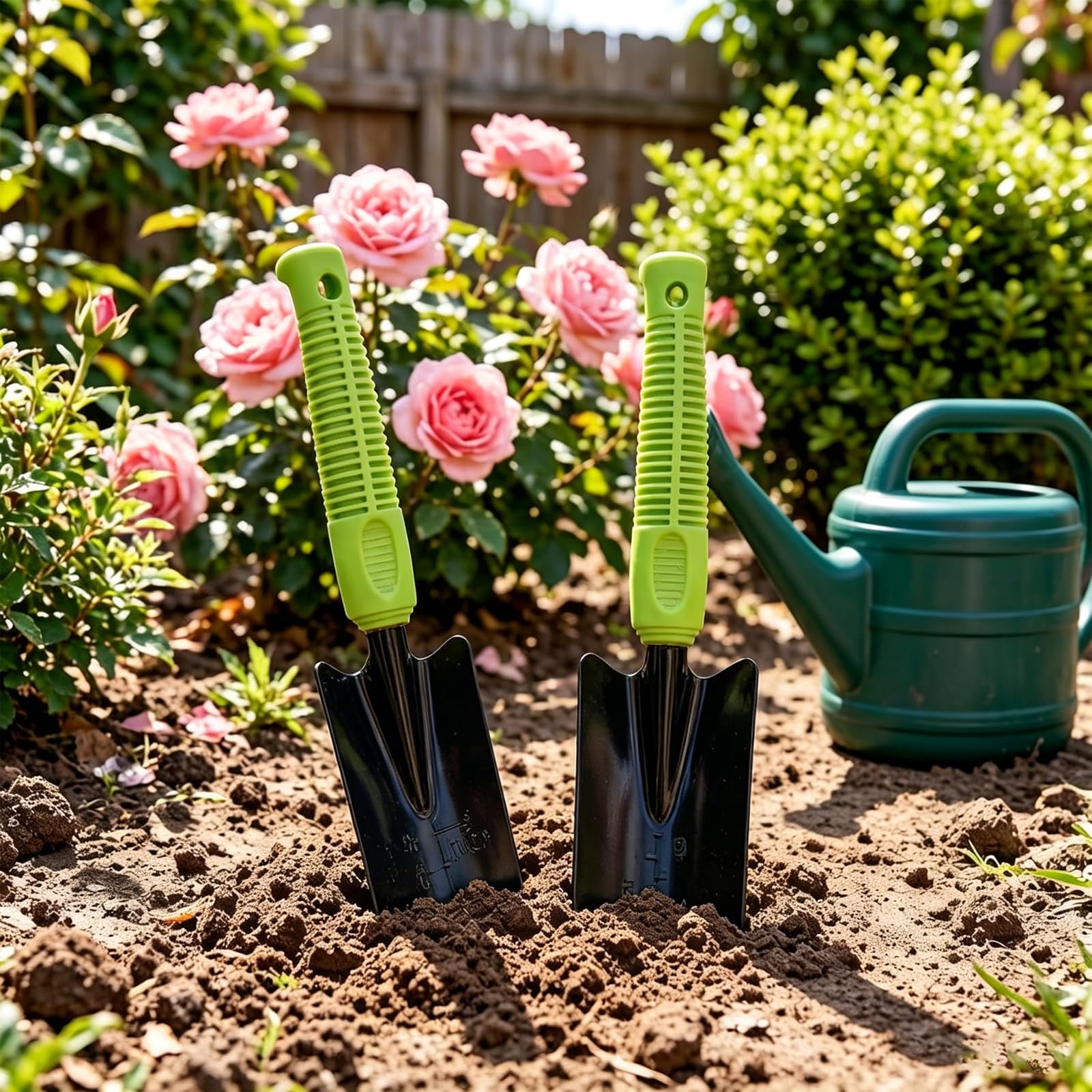 2 pala da giardino, pala da giardino con guanti neri, pala da giardino in metallo, piccola, portatile, per trapiantare piantine, diserbo e allentare (nero 1)