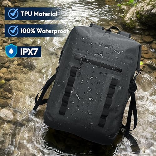 Miniatura 2 de Haimont Mochila seca impermeable 30L TPU ligera Roll Top Dry Bag para hombres mujeres, playa, kayak, viajes, senderismo