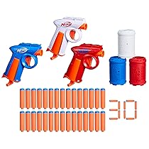 Hasbro Nerf N Series, Confezione Tripla da Giardino con 3 Blaster Giocattolo, 30 Dardi Nerf N1 Ufficiali e 3 Bersagli, Per Bambini e Bambine da 8 Anni in Su, Ottima Idea Regalo di Natale, Multicolore