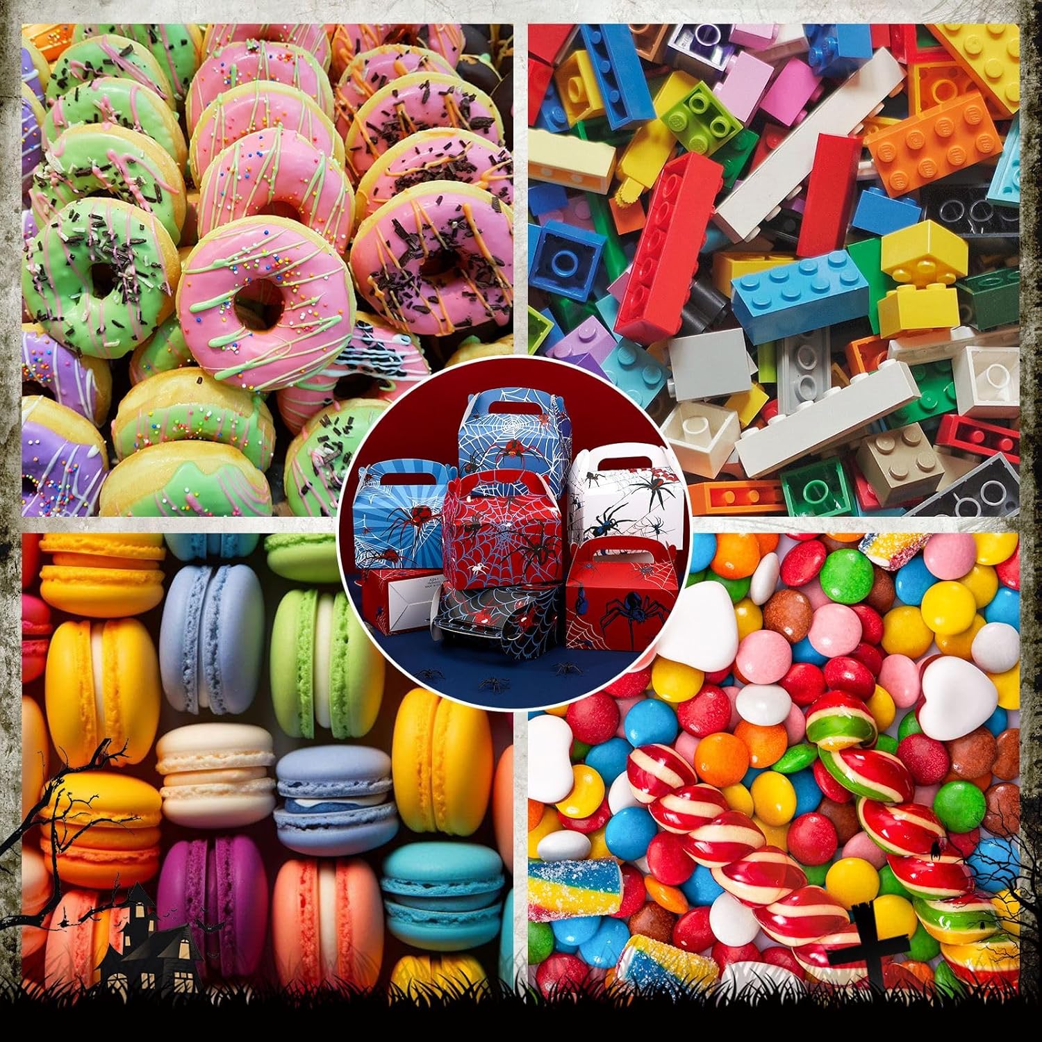 Hokoad 24 Pcs Spider Party Favor Boxes With Handles - 6 Styles Halloween Treat Bags for Kids, Spooky Birthday Goodie Candy Boxes, Gable Gift Box Decorations Supplies (24) - Image 4