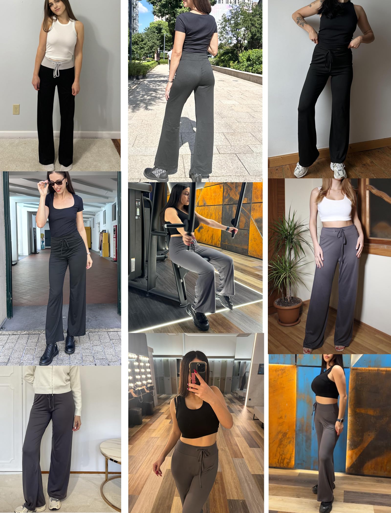 Ekouaer Bas de Pyjama Femme Long Pantalon de pyjama Femme Doux Pantalon Décontracté avec Cordon de Serrage S-XXL