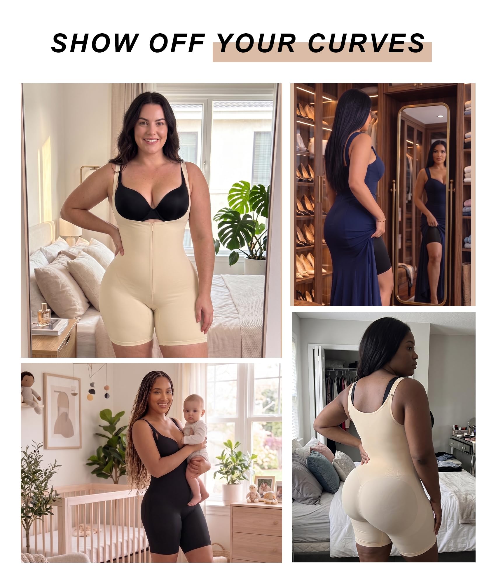 SHAPERX Faja Modellante Contenitivo Donna Body Snellente Pancia Piatta Senza Cuciture Guaina Invisibile Shapewear