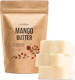 Better Shea Butter Mango Butter 100% Natural Skin Moisturizer, 1 LB Block