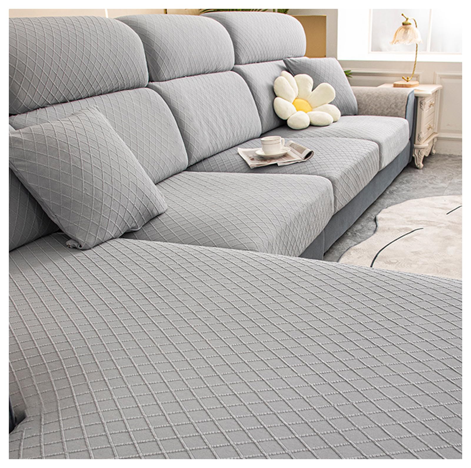 Housse de protection canapé d'angle extensible contre l'usure des sièges
