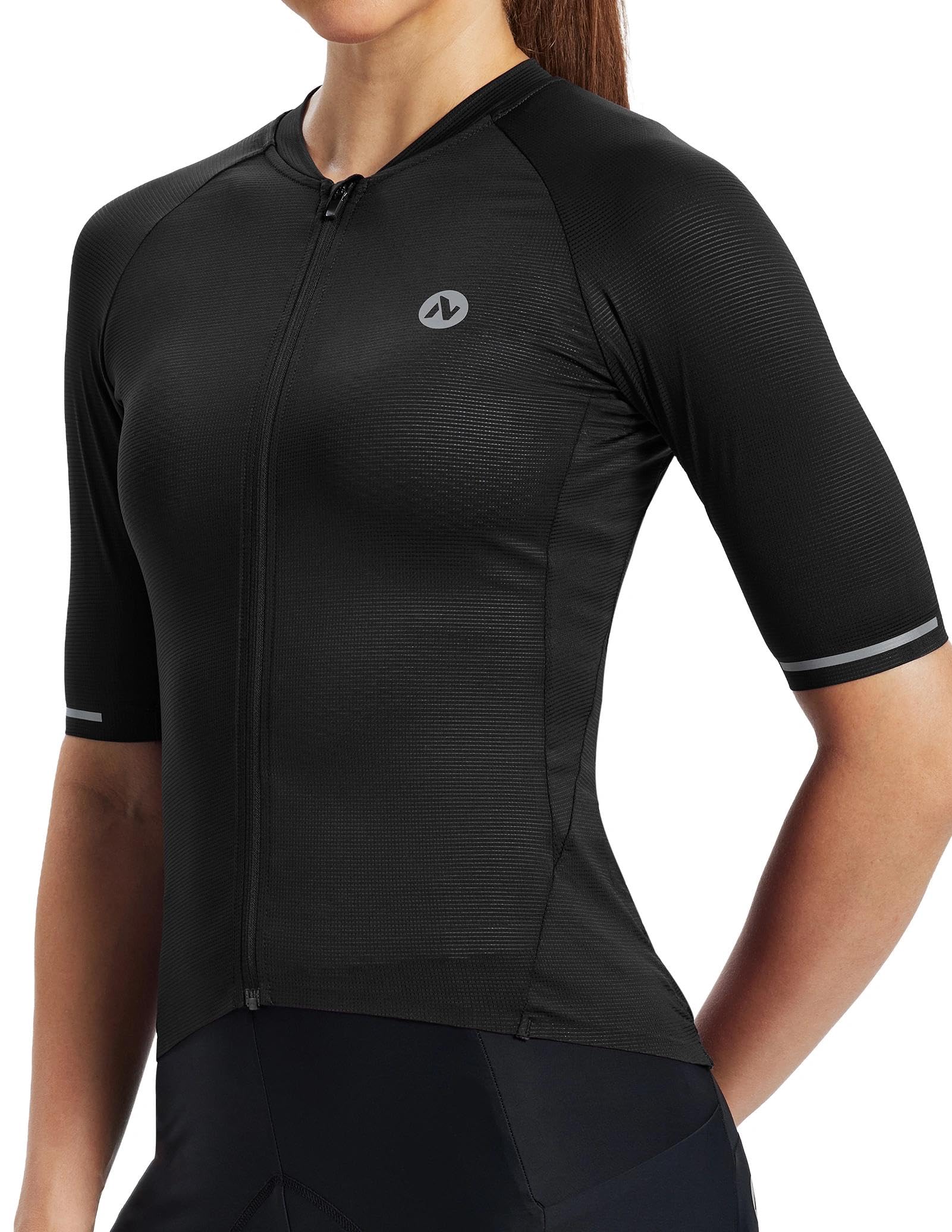 Nepest Fahrradtrikot Damen Kurzarm, 4 Taschen, Mesh-Gewebe | Fahrradbekleidung Damen, 4-Wege-Stretch,Atmungsaktiv,Leicht,Elastisch,Reflektierende, Schnelltrocknend,Rennrad Trikot