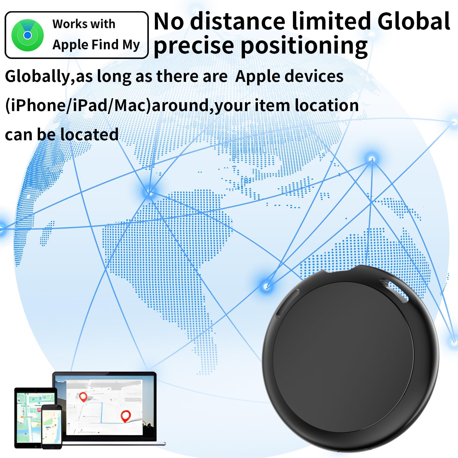 2 Pack GPS Tracker for Vehicles Work with Find My (iOS Only)Real Time Mini Car Air Tracker Tag Global Car Hidden Locator Tracking Device Item Finder No Monthly Fee or Subscription No SIM Card Required - 2