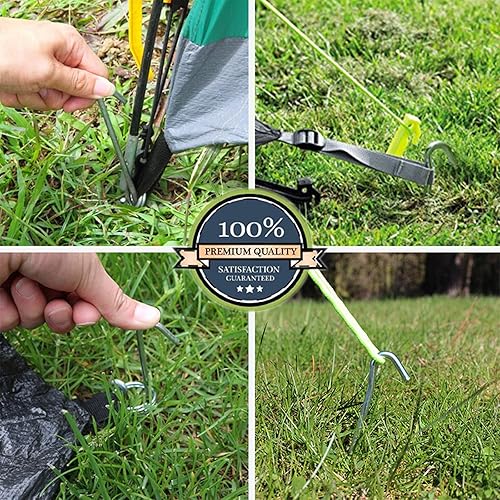 Miniatura 4 de HUJI 20 estacas de acero galvanizado para tienda de campaña