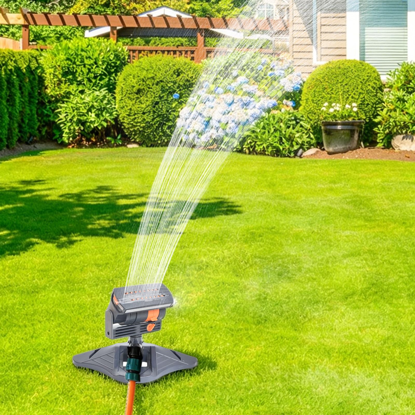 Irrigatore oscillante per prato, regolabile, 4 modalità, doppio filtro