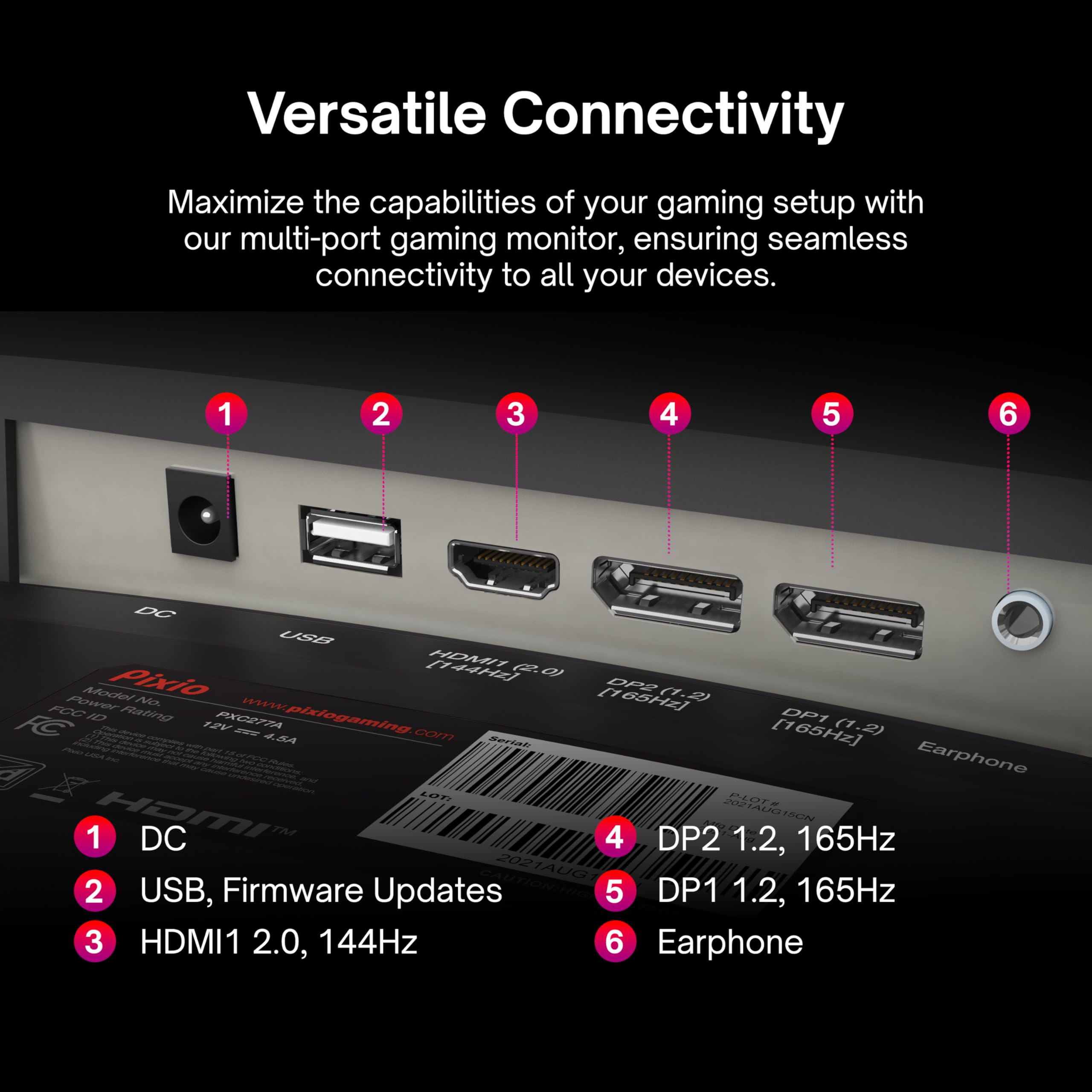 Pixio PXC277 Advanced 27 inch 165Hz Refresh Rate WQHD 1440p