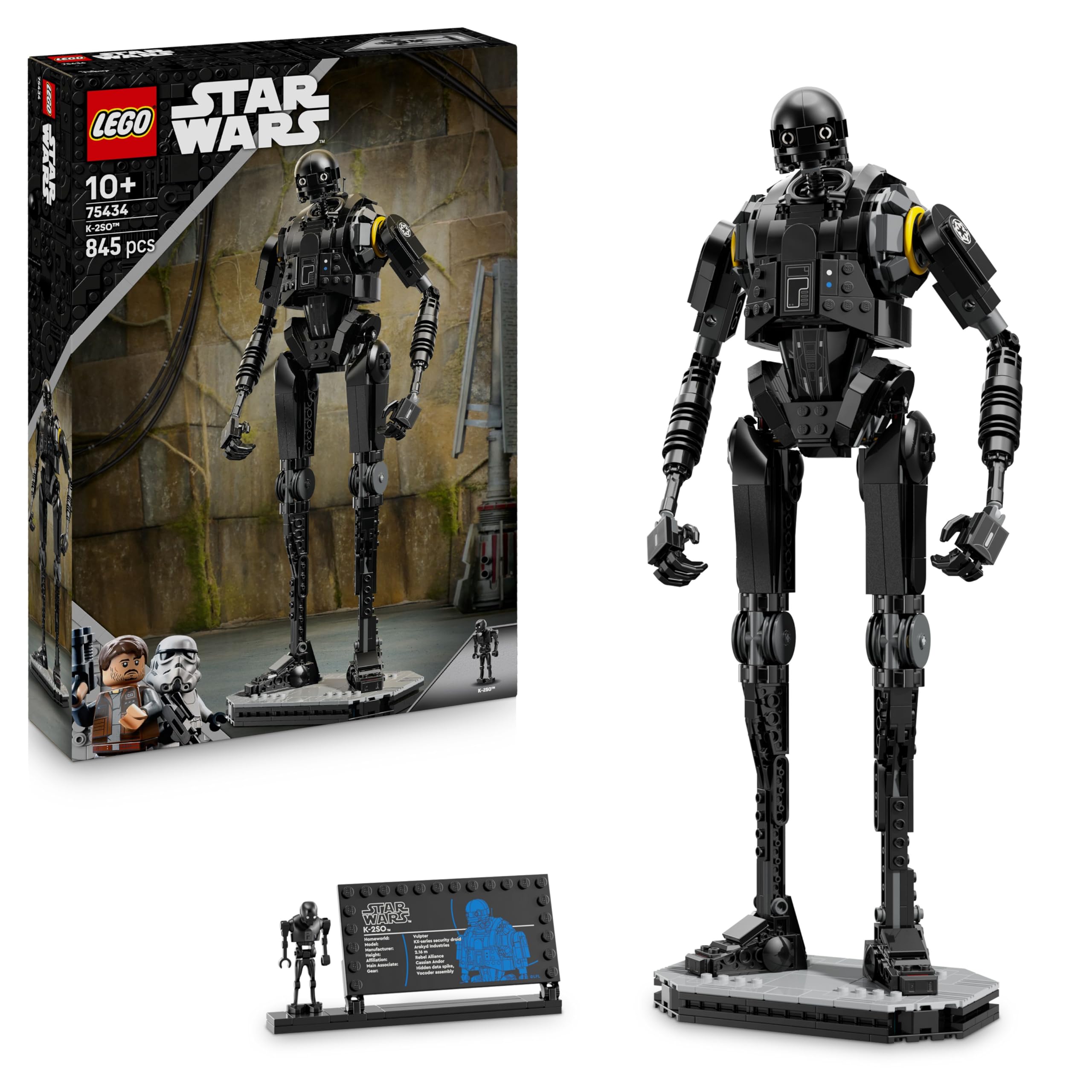 LEGO Star Wars 75434 Droide di Sicurezza K-2SO - Action Figure Giocattolo Snodabile da Costruire e da Esporre - Modello da Collezione con Targhetta - Regalo per Bambini, Bambine e Adulti Fan di Andor