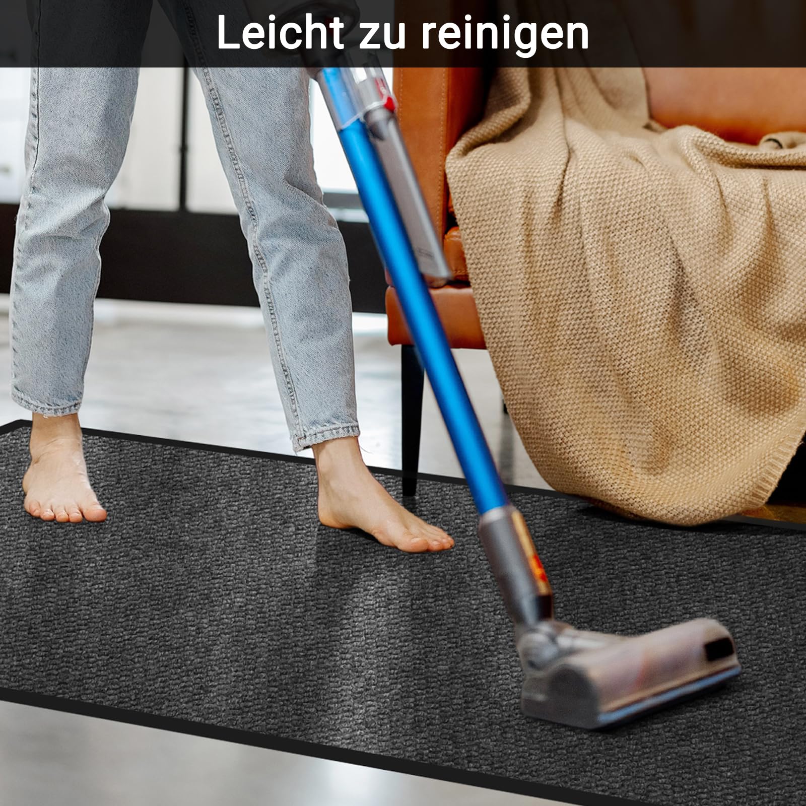 Teppich Läufer Flur rutschfest 90x300cm Schmutzfangläufer Meterware