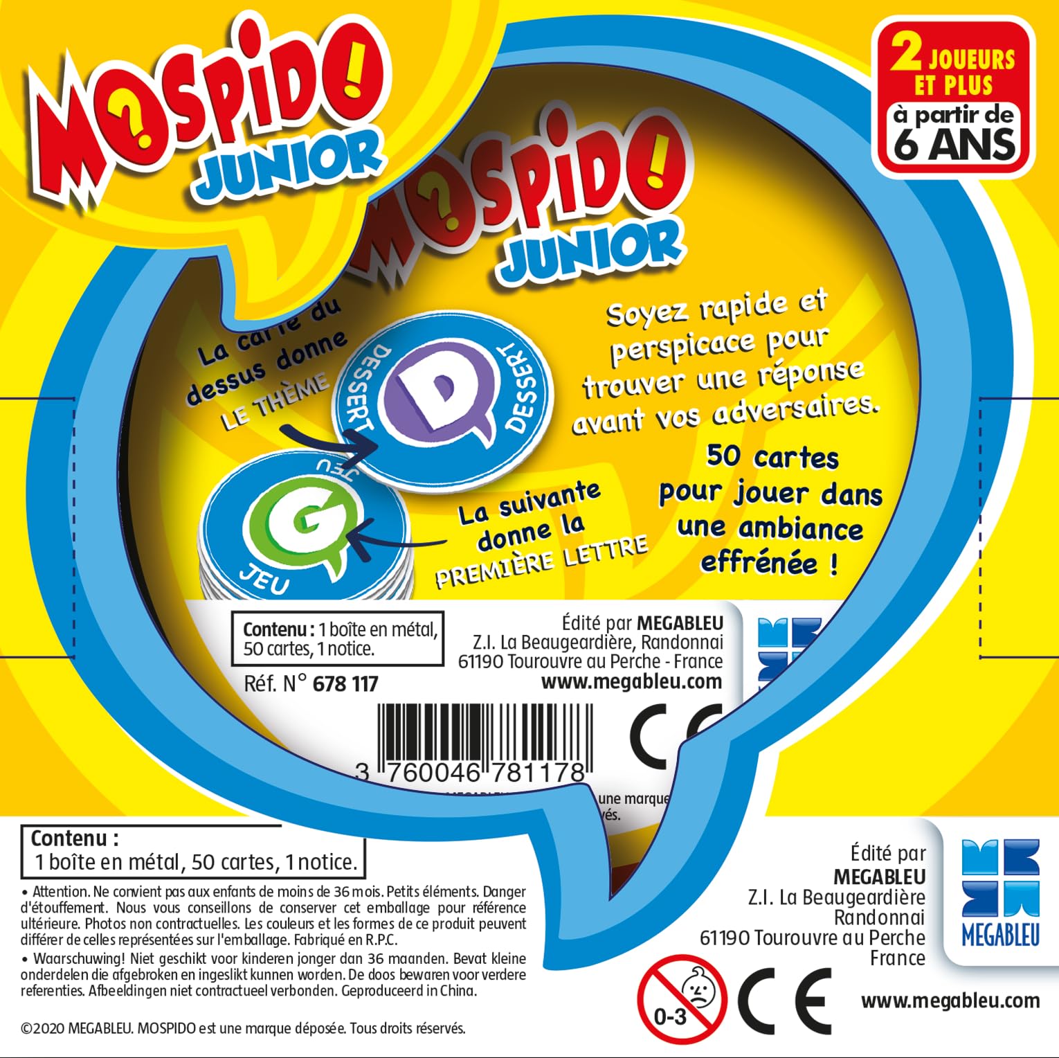 Megableu Mospido Junior – Gioco Da Tavolo In Scatola Metallica – Il Piccolo Bac Per Bambini 6+