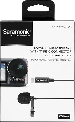 Miniatura 9 de Saramonic LAVMICROU3-OA Micrófono Lavalier Omnidireccional Compacto de Clip-On diseñado para DJI Osmo Action con cable de 6.6 pies (6.6 ft) y