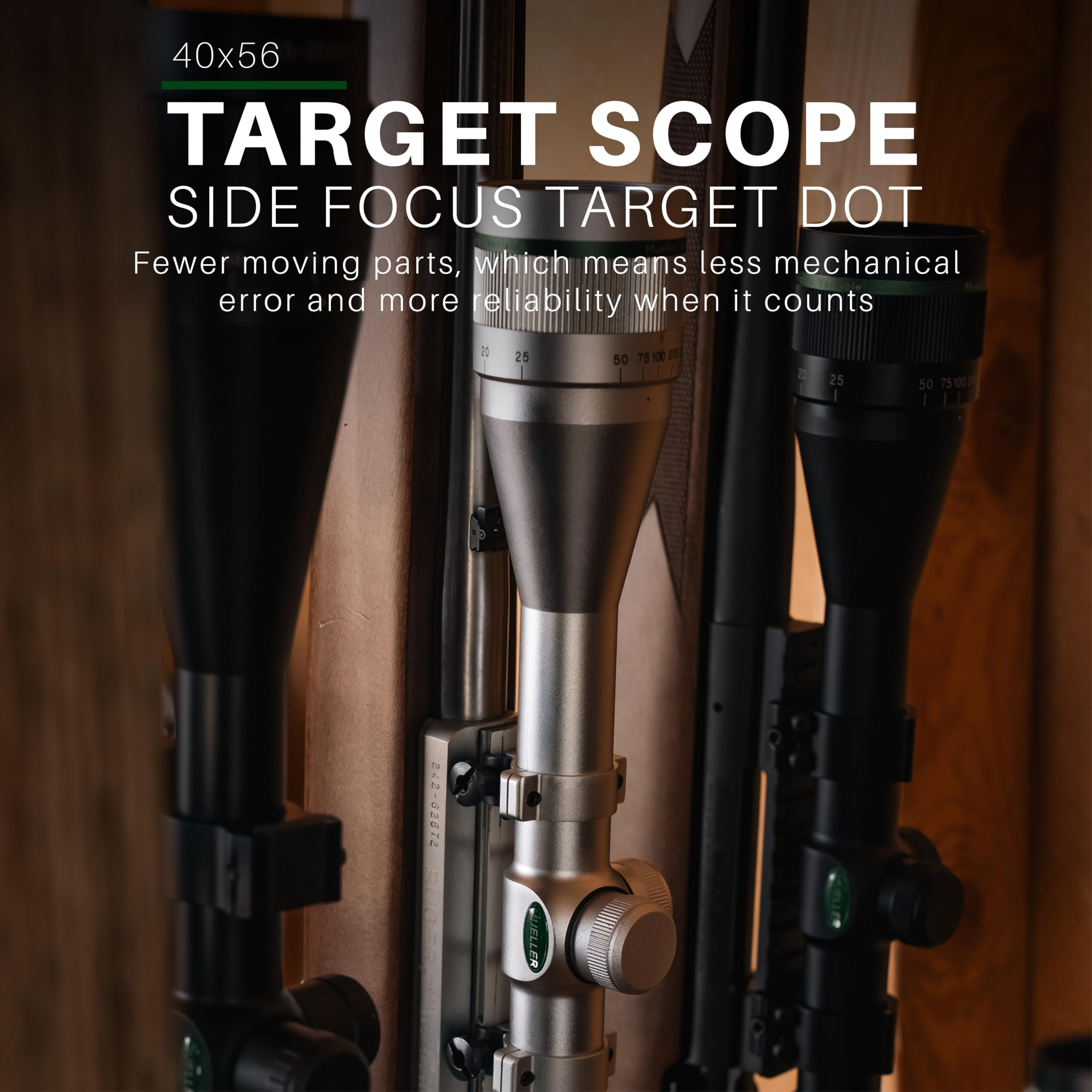 Mueller Optics 40×56 Side Focus Target Dot Scope