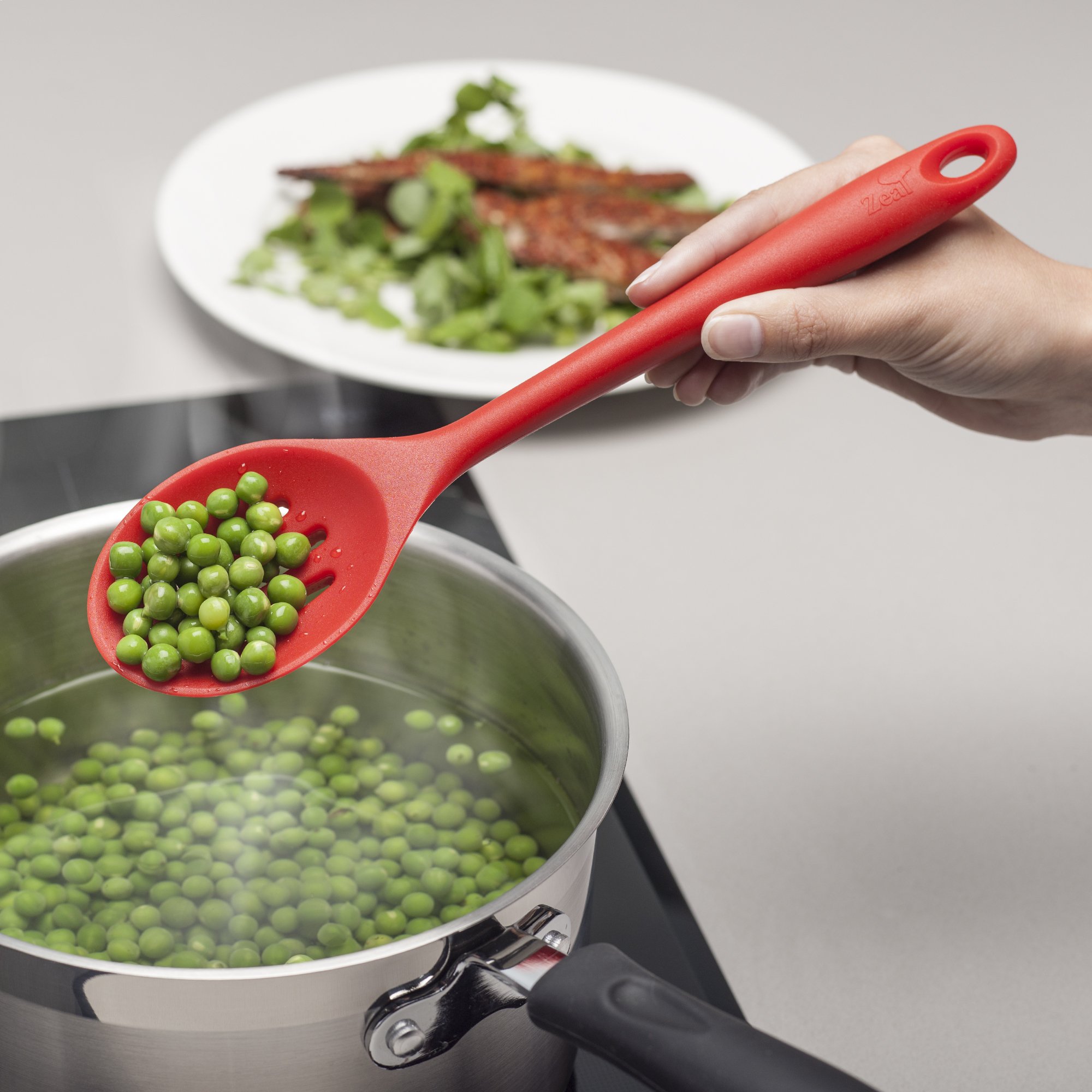 Zeal Silicone Non Scratch Slotted Spoon, Red, 28 cm : Amazon.ca: Home