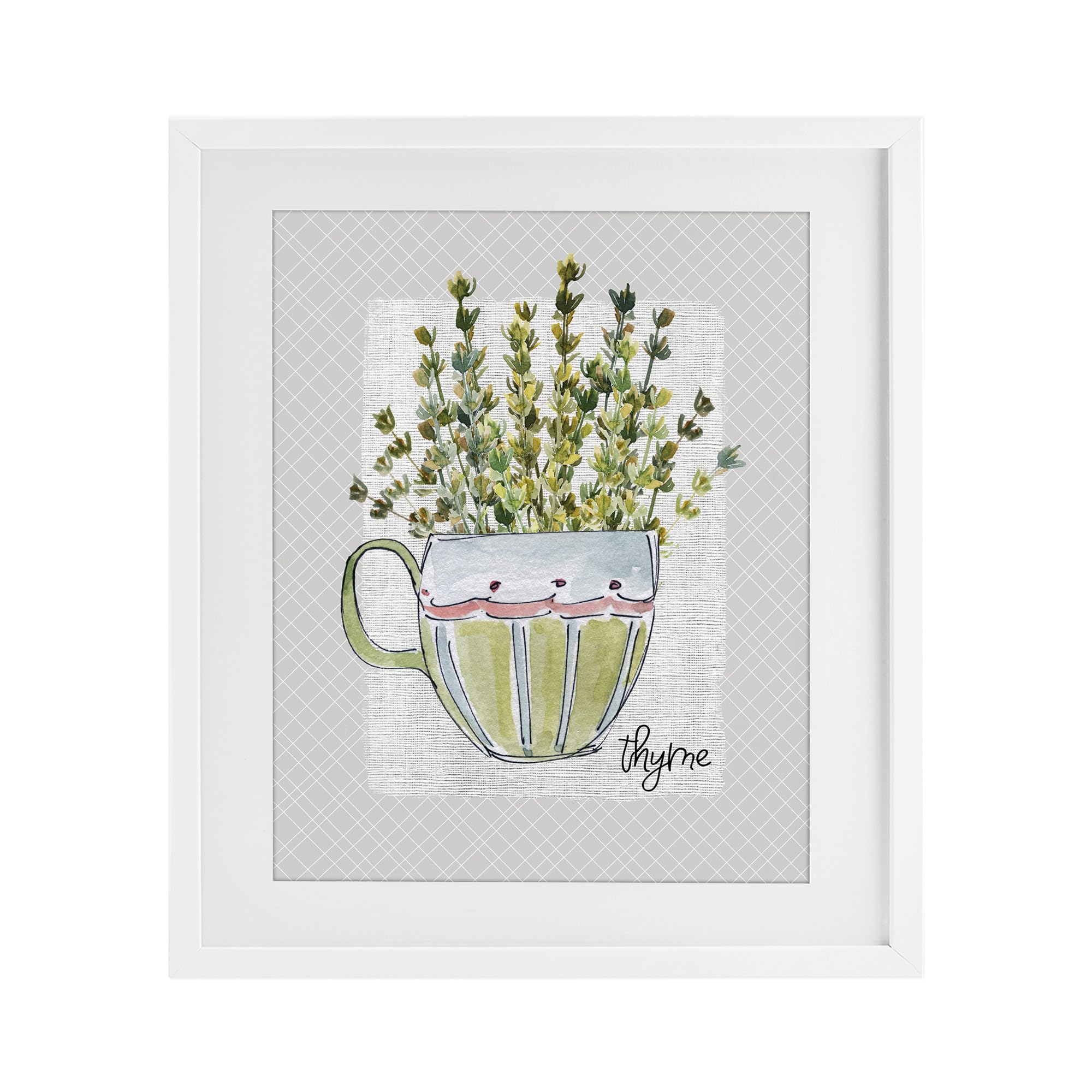 'Thyme Herb Mug'| Framed Print Under Glass