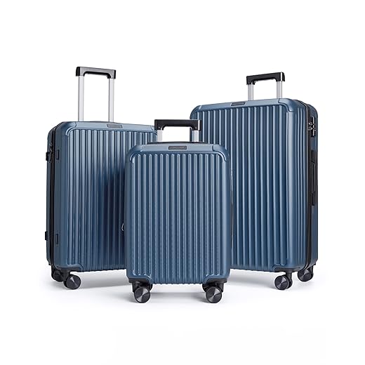 LIGHT FLIGHT Luggage Sets, Durable Hard Shell 3 Piece Set Suitcase with Spinner Wheels, Hardside Lightweight Luggage set with TSA Lock, Large Travel Luggage Set (20" 24" 28"), Royal Blue