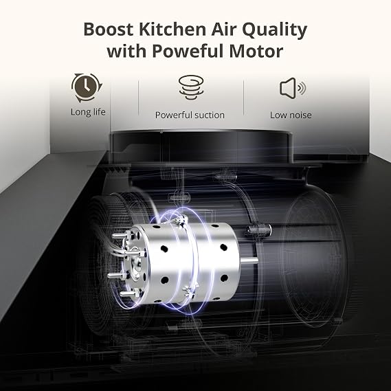 FIREGAS Range Hood 24 inch Wall Mount Type with Ducted/Ductless Convertible,450 CFM Stainless Steel Chimney-Style Kitchen Hood, Over Stove Vent Hood with 3 Speed Fan,Charcoal Filters,Black