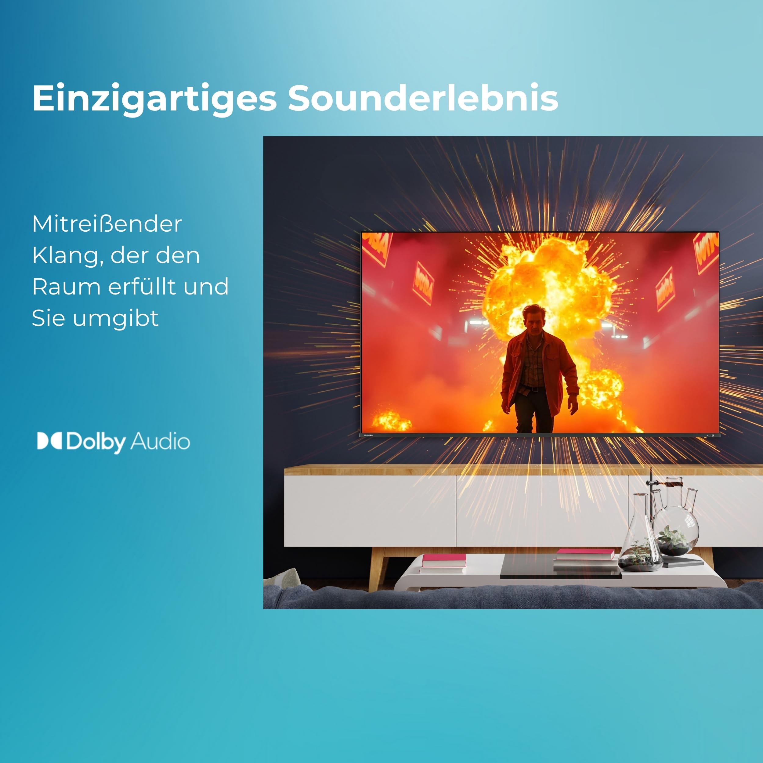 Toshiba 50UV1563DDW 50 Zoll Smart TV VIDAA - 4K UHD Fernseher mit Dolby Vision HDR, Triple-Tuner (DVB-C/S2/T2) und Streaming Apps, LED TV (2026)