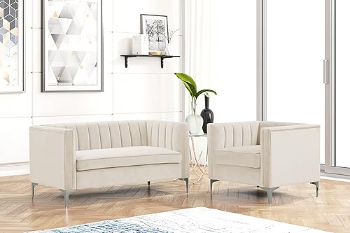 Morden Fort Silla decorativa de terciopelo, sofá biplaza contemporáneo, asiento de cine en casa, brazo tapizado, moderno Chesterfield, sofá para disponible en Yaxa Peru