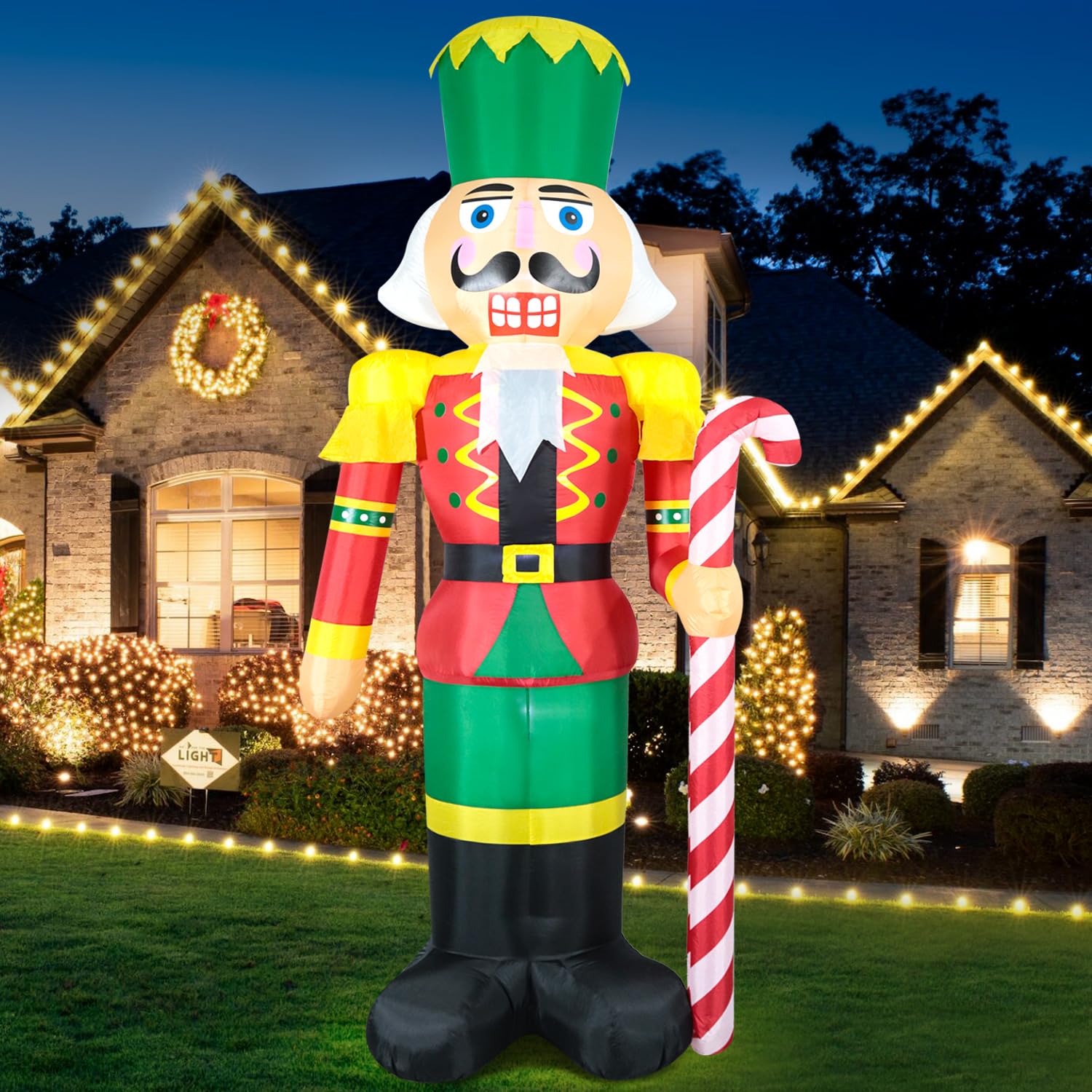 Snapklik.com : DomKom 12FT Giant Christmas Inflatable Nutcracker Soldier
