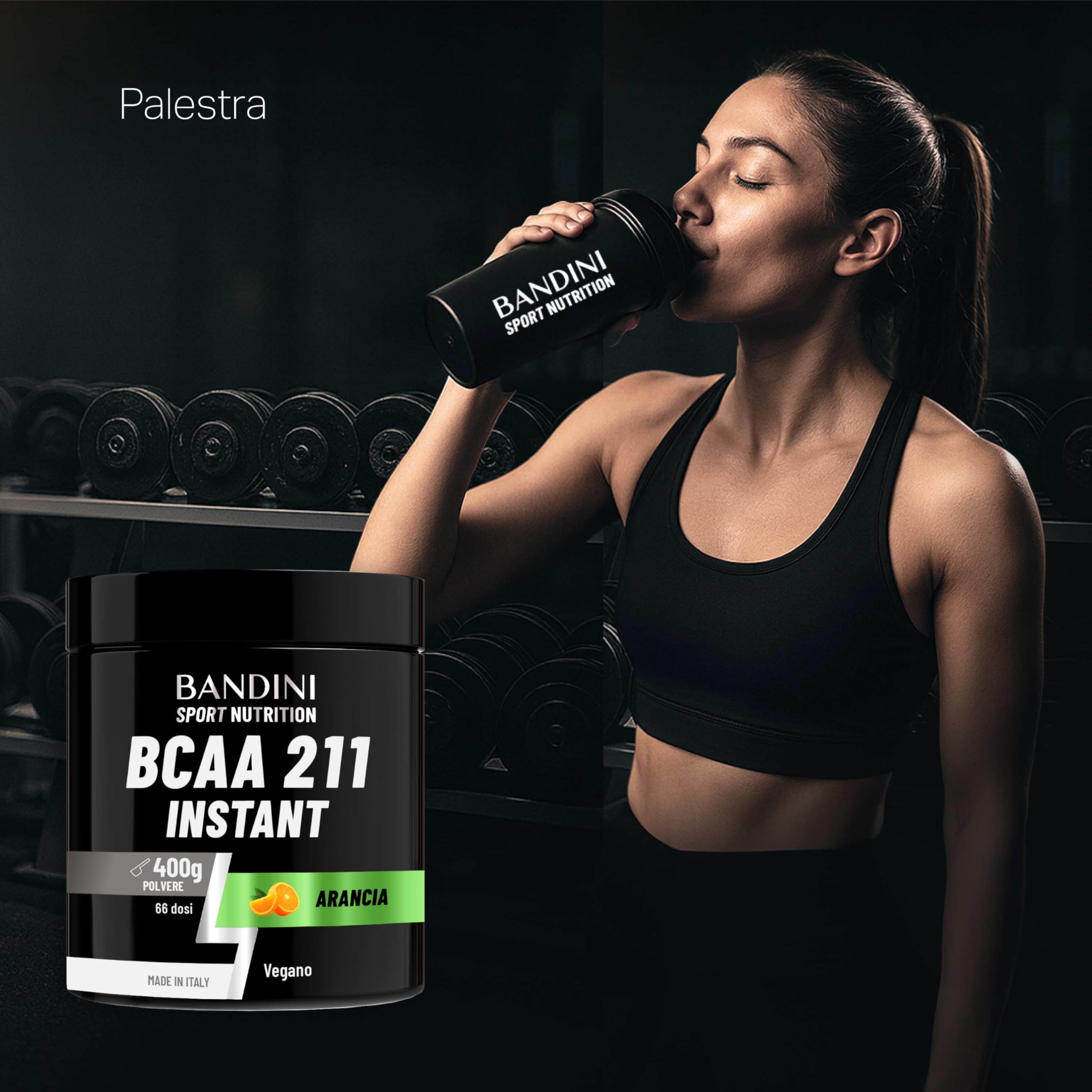 Bandini® AMINOACIDI RAMIFICATI BCAA 2 1 1 400 g Gusto ARANCIA, BCAA Polvere con Leucina Valina Isoleucina, Integratore per Palestra, Sport, Allenamento, Pre Intra Post Workout, Recupero Muscolare