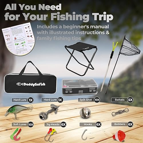 Miniatura 2 de DaddyGoFish Kids Fishing Pole - Rod Reel Combo Tackle Box Starter Set - First Year Small Dock Gear Kit for Boys Girls Toddler Youth Age Beginner