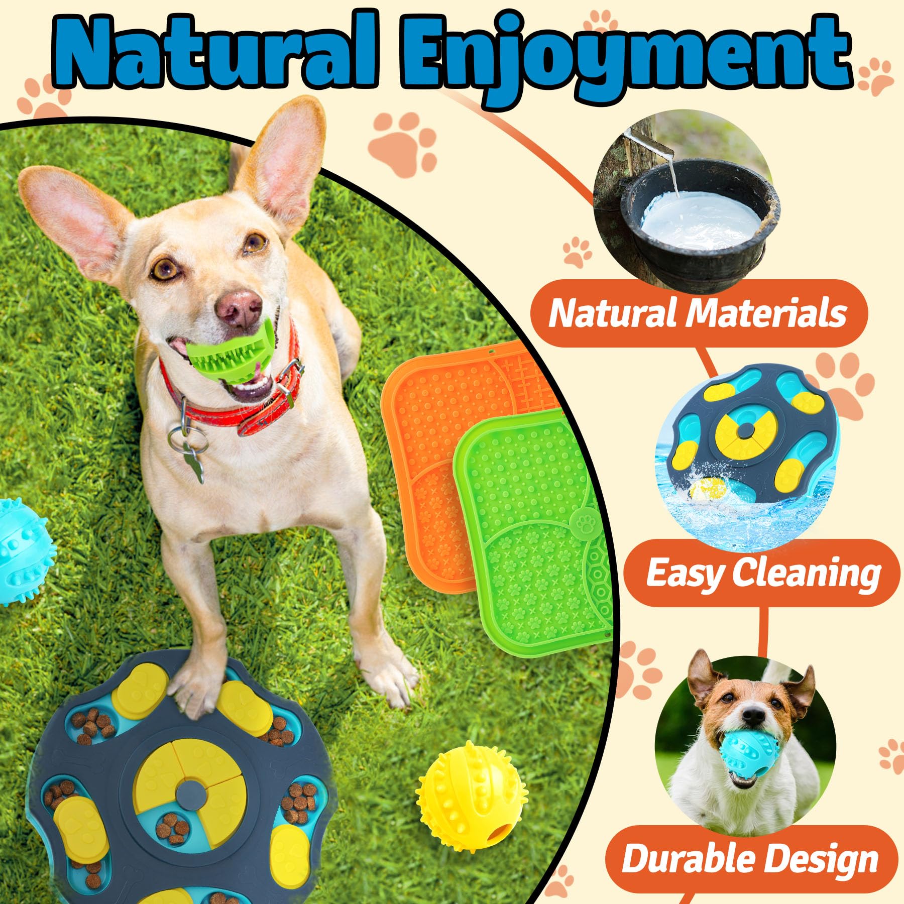 9 Pack All-Around Dog Puzzle Toy Set -Mentally Stimulating Dog Enrichment Toys for Small to Medium Smart Dogs, Includes Dog Lick Mat with Suction Cups - image 6