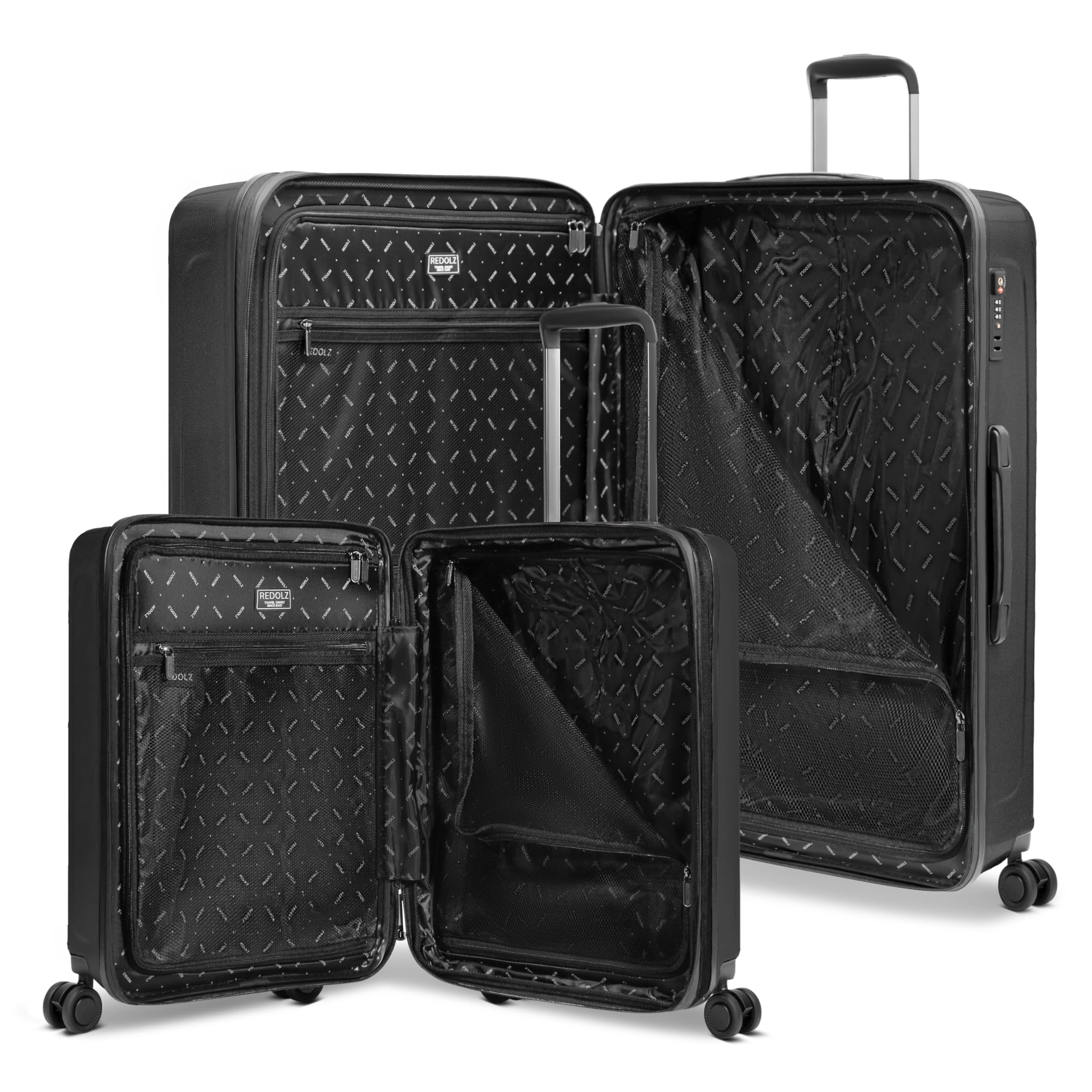 REDOLZ Hartschalen Koffer-Set 2-teilig Laptopfach L | 40 x 23 x 55 cm, 52 x 34 x 77 cm, Dehnfalte, Polypropylen, Essentials 14