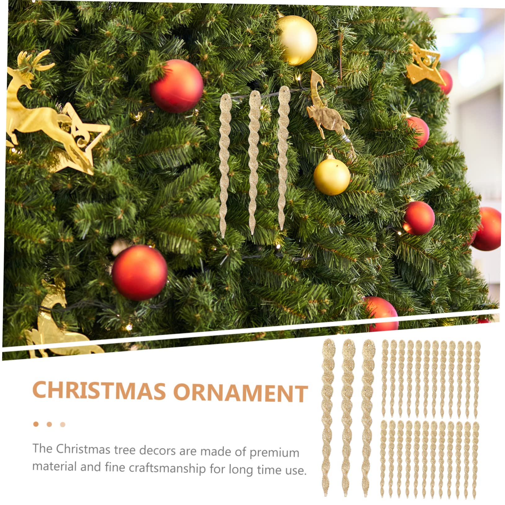 TOPBATHY 120 Pièces Aiguille de Neige en Poudre d'oignon décoration de Flocon de Neige de Sapin de noël décor Suspendu de Sapin de noël Pendentif Noel Decoration Noel décor de Noël