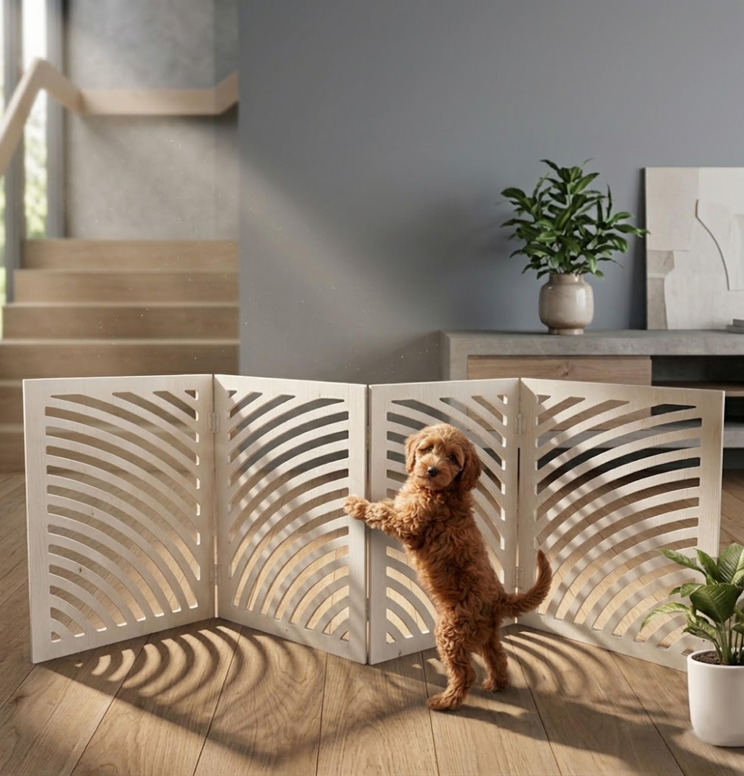 Extra Tall Retractable Baby Gate & Pet Safety Barrier – Indoor/Outdoor Baby Proofing Stair Gate for Toddlers, Dogs, and Cats. (White, 4 Panel)-image-34