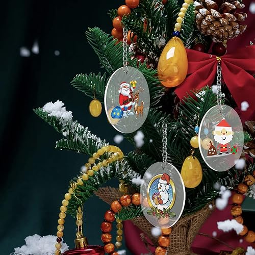 Miniatura 6 de 50 piezas de círculo acrílico transparente con agujero, 2.953 x 0.059 in, adornos acrílicos transparentes, hojas redondas de 3 pulgadas para