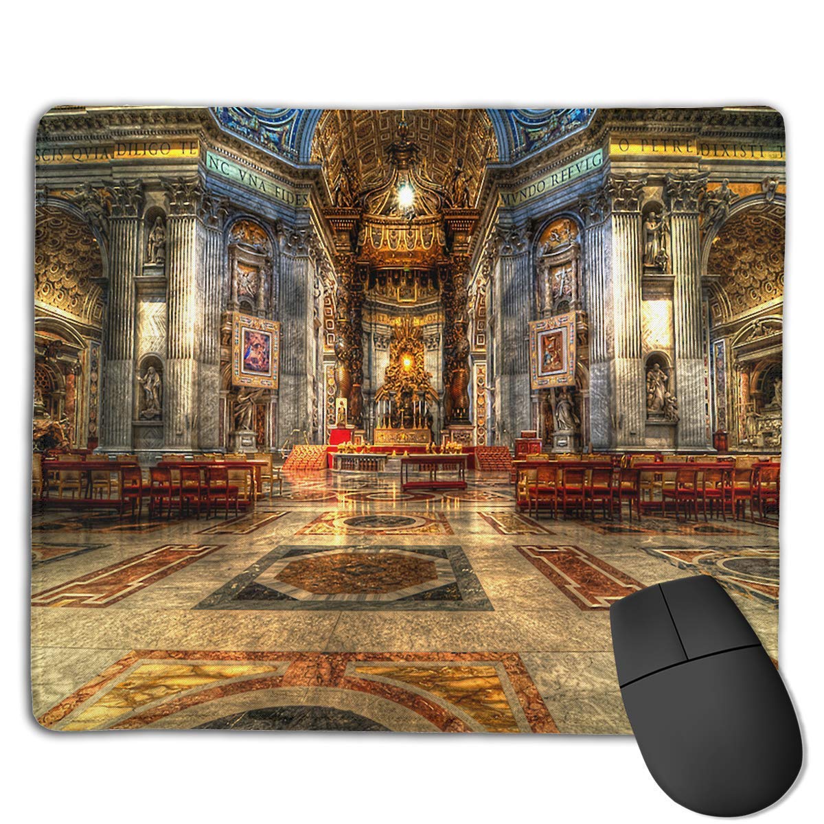 Mouse Pad St Peter's Cathedral Illustration Art Rectangle Rubber Mousepad 8.66 X 7.09 Inch Gaming Mouse Pad with Black Lock Edge