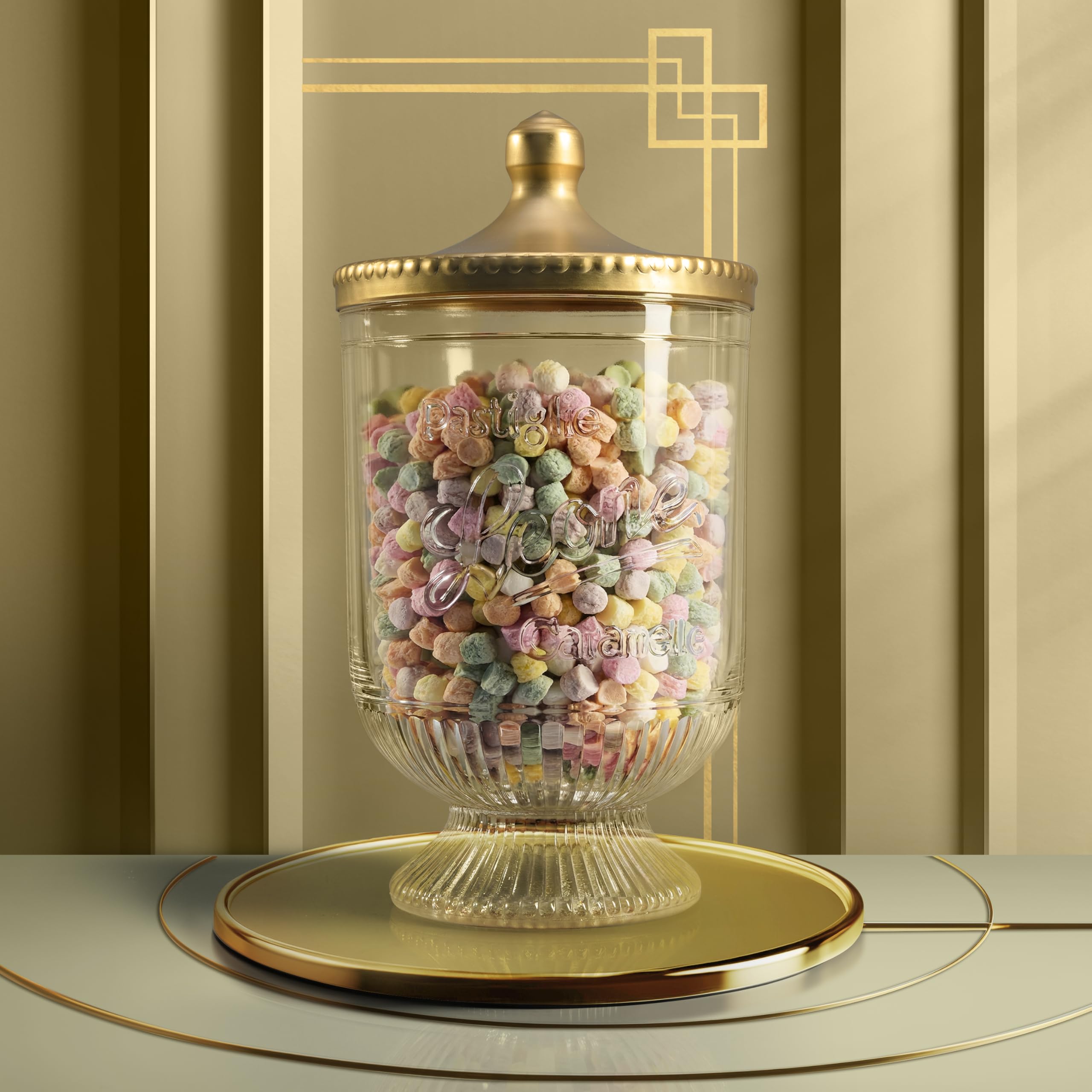 Leone seit 1857 - gemischte erfrischende Pastillen in Glasbehälter - Leone Bonbons - vegane und glutenfreie Bonbons - Glasbehälter 1,3 kg