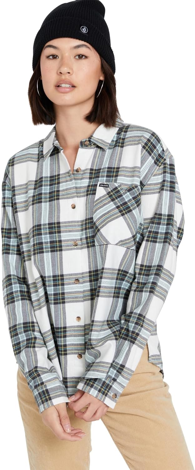 Volcom Women's Plaid to Meet U Long Sleeve Flannel Shirt - Image 2
