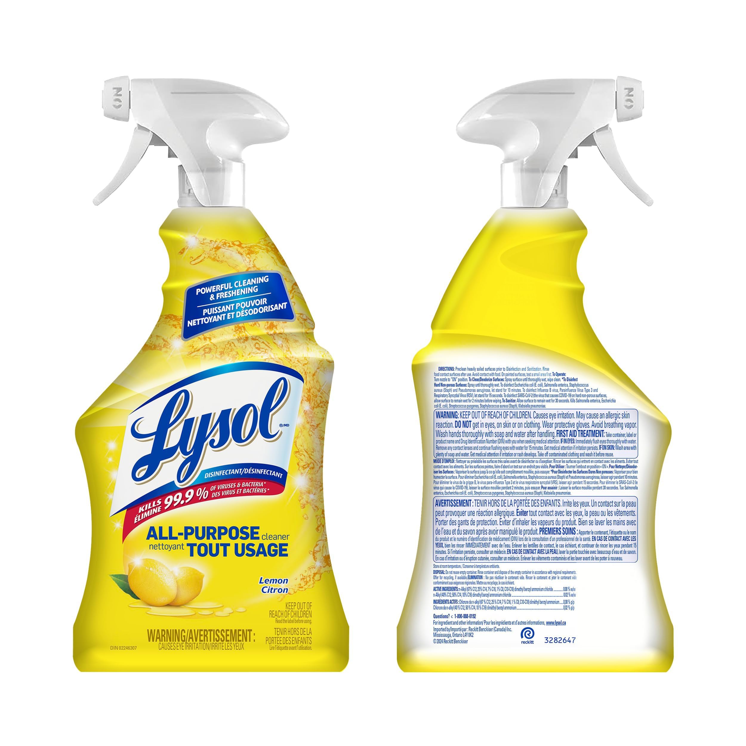 LYSOL All Purpose Cleaner Trigger Spray, Grease Fighting Multi Surface Cleaner, Removes Soap Scum, Lemon Scent, 650 mL - 4