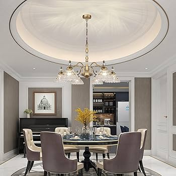 ZXFDWB 6-Light Chandeliers Light Fixture Vintage Crystal