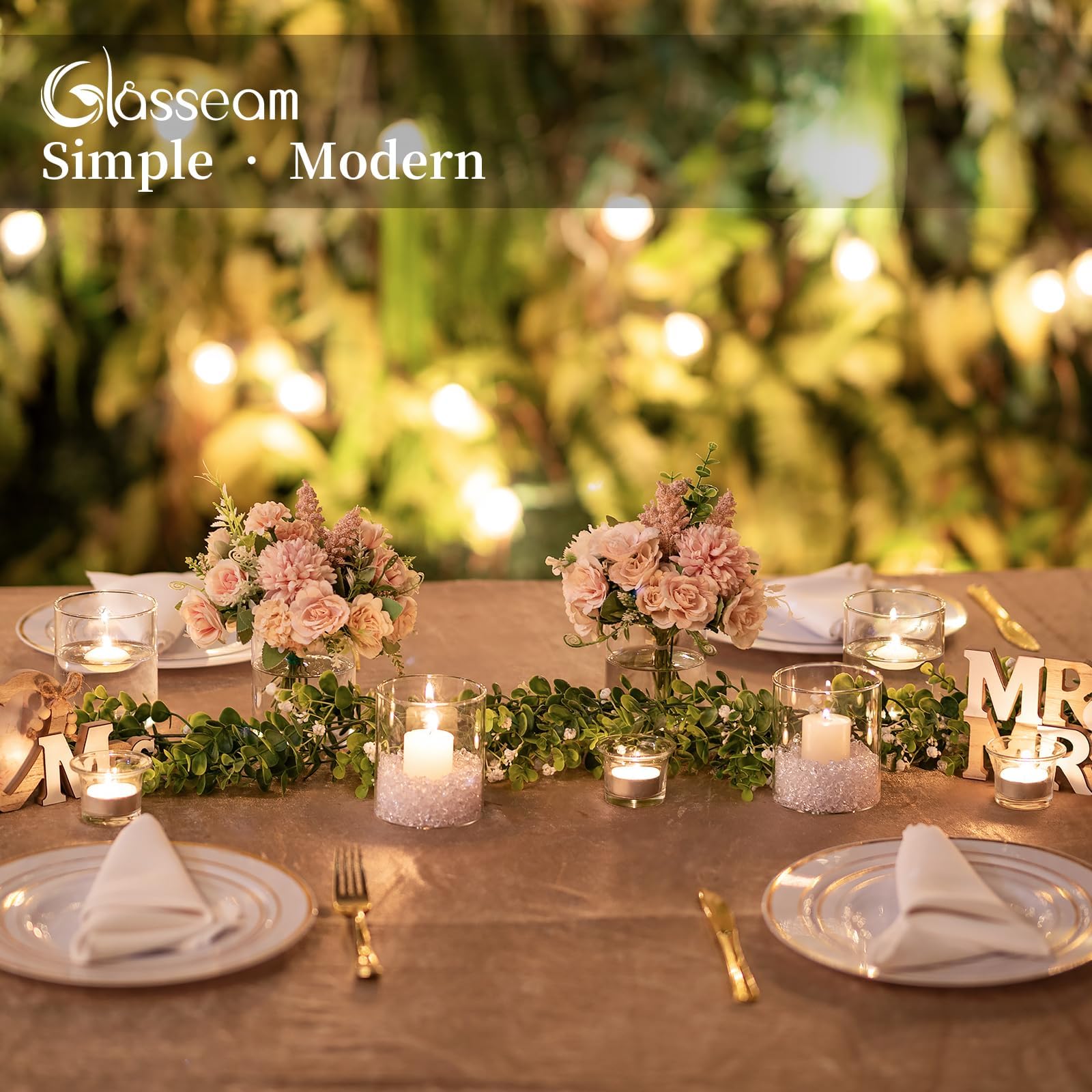 Glasseam Cylinder Vases for Centerpieces, Set of 6 Clear Glass Vases for  Flowers, Modern Small Floating Candle Vase Decor, Decorative Hurricane  Candle Holders for Home Wedding Table Decorations, 4in – BigaMart, image size:1600x1600