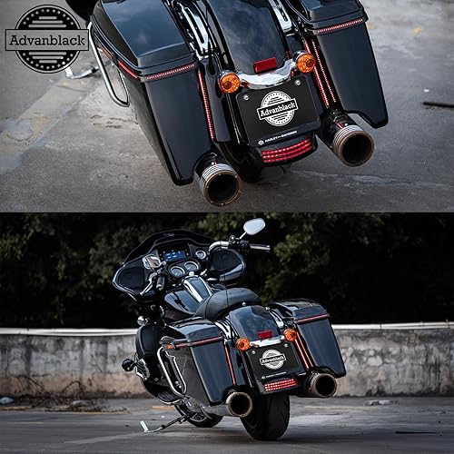 Miniatura 6 de Advanblack PHANTOM - Luces LED de llenado, luz trasera para guardabarros traseros para Harley Touring FLH 2014+ - CorrerFreno secuencial señal de