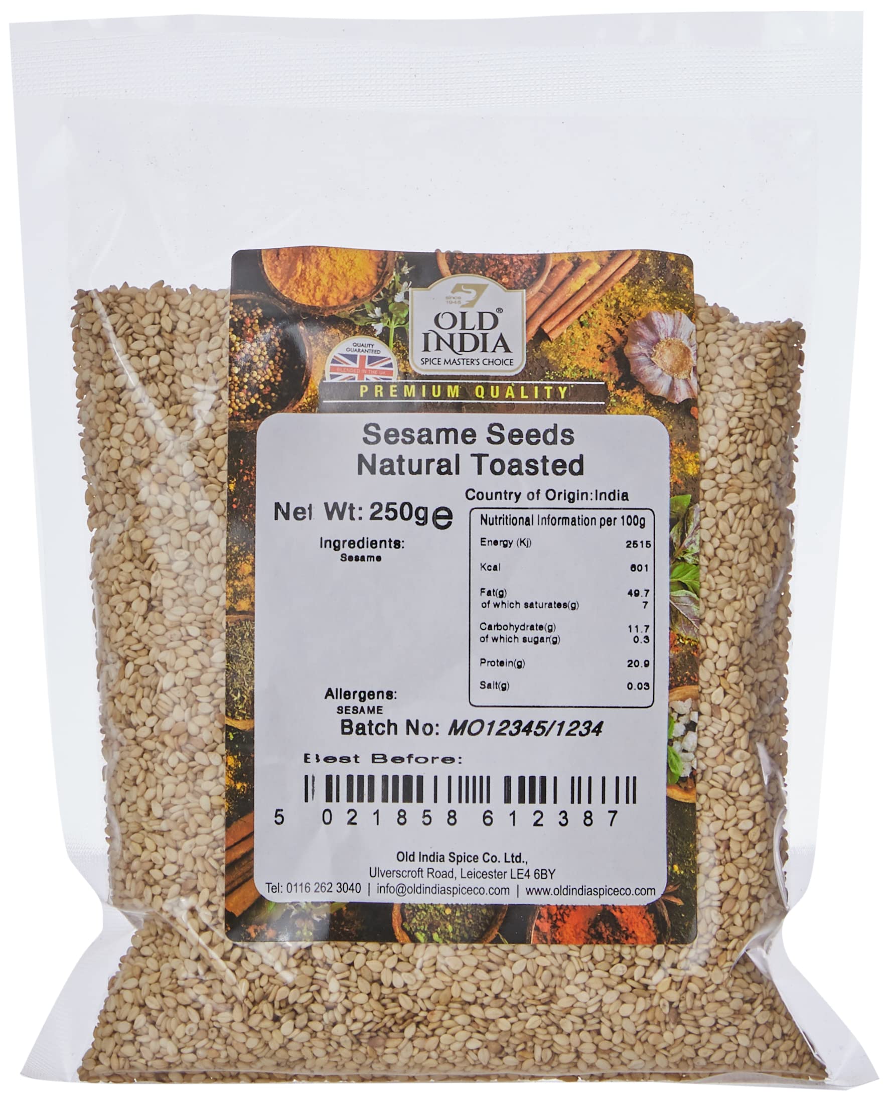 Old India Sesame Seeds Natural Toasted 250g