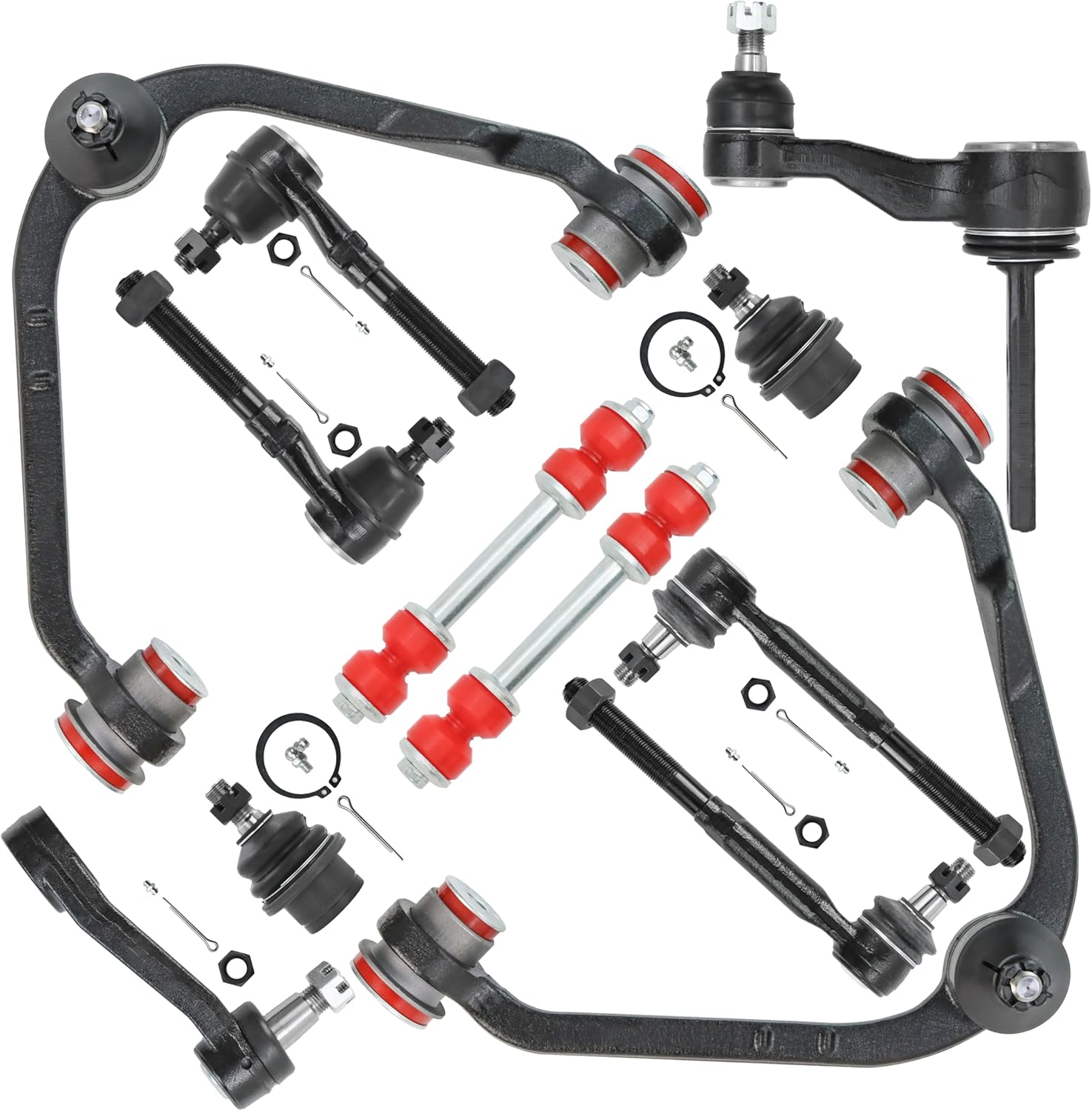 2WD 12pc Front End Suspension Kit for Ford F-150 1997-2003, F-250 1997-1999, Expedition 1997-2002, for Lincoln Navigator 1998-2002 Blackwood, Upper Control Arms Front End Kit Complete Full Set -12pc