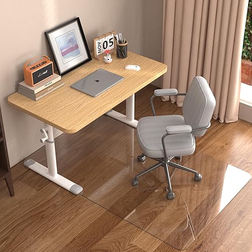 Tapete resistente para silla de oficina para suelo de madera dura, transparente, 0.12 pulgadas de grosor, tapete para silla de escritorio, 36 x 48