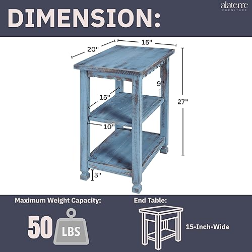 Miniatura 3 de Alaterre Furniture Country Cottage - Mesa auxiliar de 3 niveles, 15 pulgadas de ancho x 20 pulgadas de profundidad x 27 pulgadas de alto, mesita de