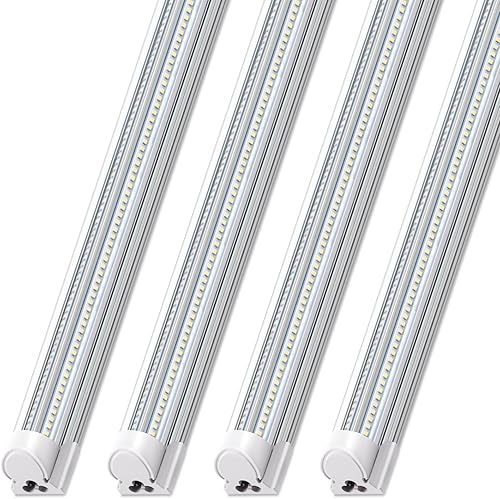 Miniatura 12 de Barrina T8 Luz LED para Taller 4 Pies, 40W 5500LM 5000K, Cubierta Transparente, Luces de Techo para Garaje, Lámpara LED en Forma de V, Luces de